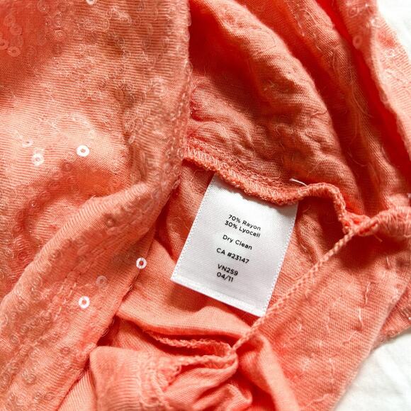 NWOT Talbots Coral Sequin Scoop Neck Sleeveless Tank Top Women’s Size XS - Picture 6 of 6
